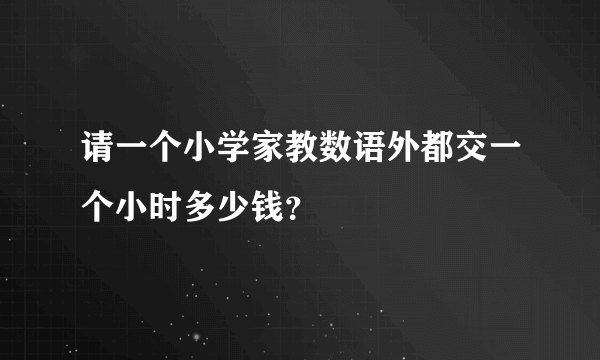 请一个小学家教数语外都交一个小时多少钱？