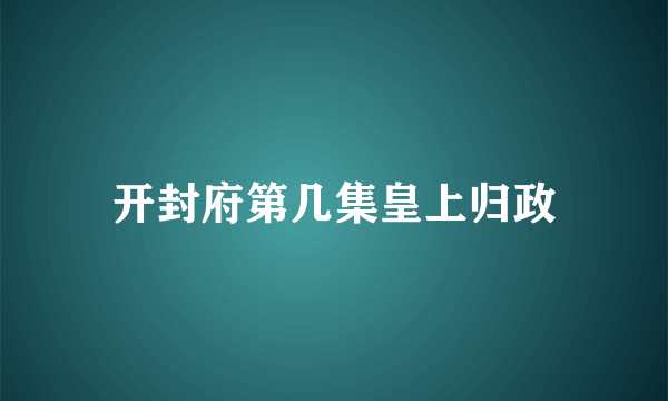 开封府第几集皇上归政