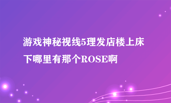 游戏神秘视线5理发店楼上床下哪里有那个ROSE啊