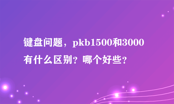 键盘问题，pkb1500和3000有什么区别？哪个好些？