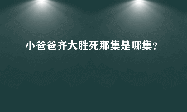 小爸爸齐大胜死那集是哪集？