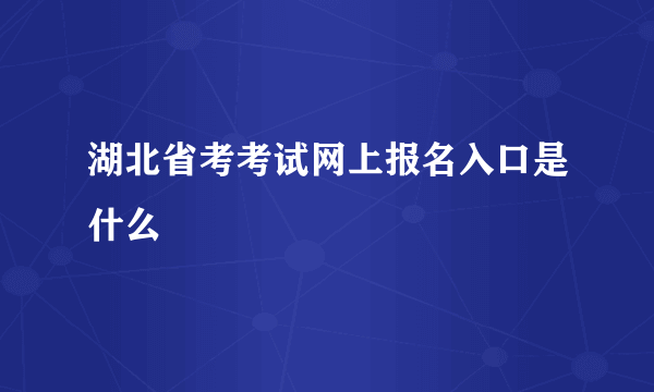 湖北省考考试网上报名入口是什么