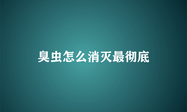 臭虫怎么消灭最彻底