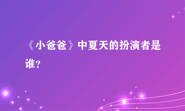 《小爸爸》中夏天的扮演者是谁？