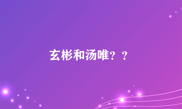 玄彬和汤唯？？