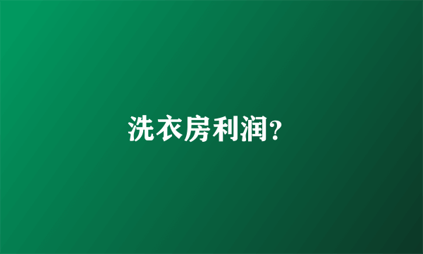 洗衣房利润？