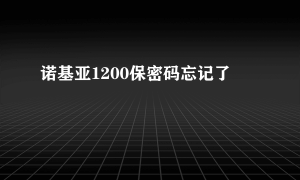 诺基亚1200保密码忘记了