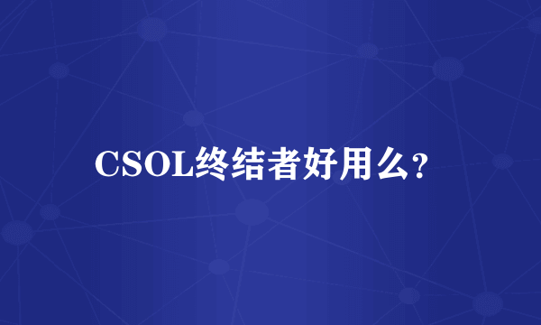 CSOL终结者好用么？