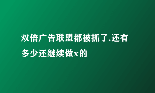 双倍广告联盟都被抓了.还有多少还继续做x的