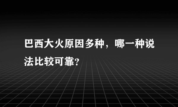 巴西大火原因多种，哪一种说法比较可靠？