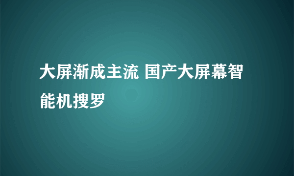 大屏渐成主流 国产大屏幕智能机搜罗