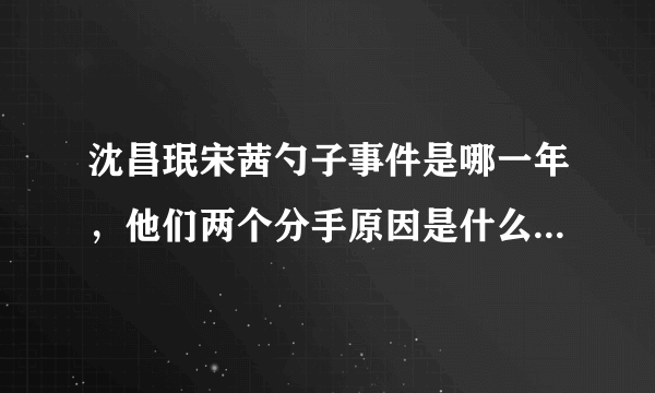 沈昌珉宋茜勺子事件是哪一年，他们两个分手原因是什么？_飞外网