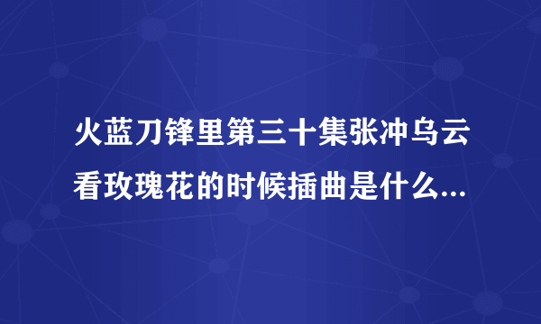 火蓝刀锋里第三十集张冲乌云看玫瑰花的时候插曲是什么？不是风言风语，我找了，没找到？