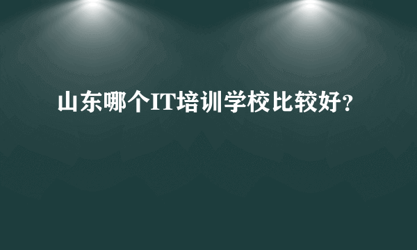 山东哪个IT培训学校比较好？