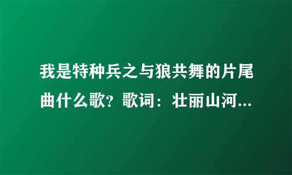 我是特种兵之与狼共舞的片尾曲什么歌？歌词：壮丽山河我们深爱过，万水千山我们曾走过。打酱油的勿扰！