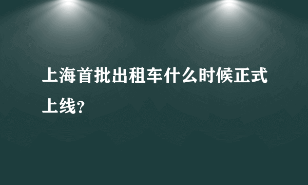 上海首批出租车什么时候正式上线？