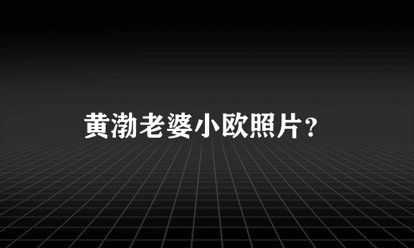 黄渤老婆小欧照片？