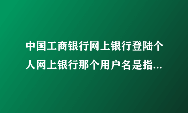 中国工商银行网上银行登陆个人网上银行那个用户名是指什么哦？