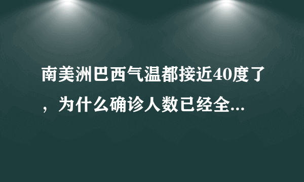 南美洲巴西气温都接近40度了，为什么确诊人数已经全球第二？