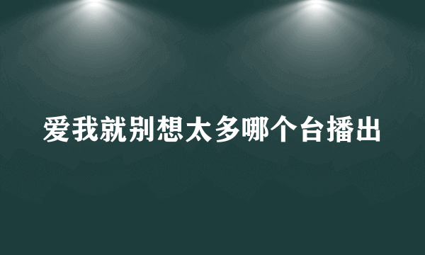 爱我就别想太多哪个台播出