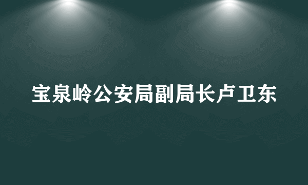 宝泉岭公安局副局长卢卫东