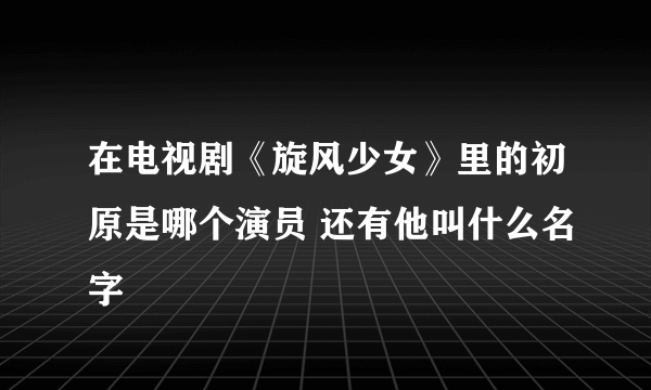 在电视剧《旋风少女》里的初原是哪个演员 还有他叫什么名字