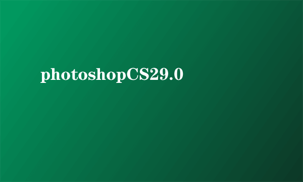 photoshopCS29.0