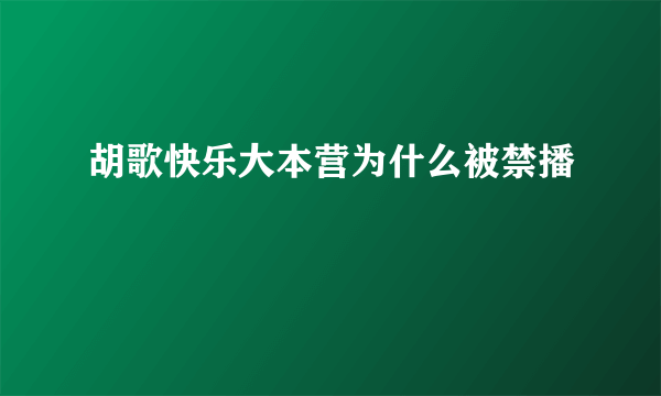 胡歌快乐大本营为什么被禁播