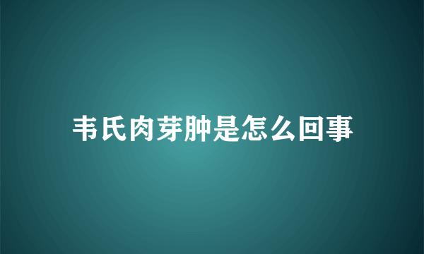 韦氏肉芽肿是怎么回事