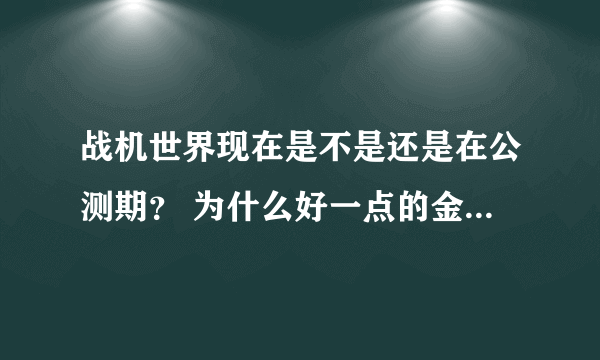 战机世界现在是不是还是在公测期？ 为什么好一点的金币飞机都不能买永久的？