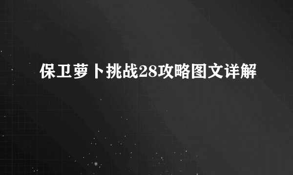 保卫萝卜挑战28攻略图文详解