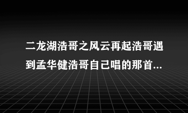 二龙湖浩哥之风云再起浩哥遇到孟华健浩哥自己唱的那首歌叫什么?