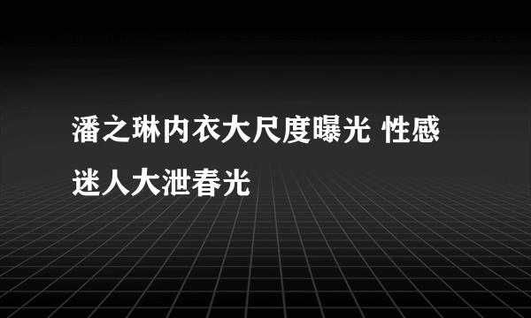 潘之琳内衣大尺度曝光 性感迷人大泄春光