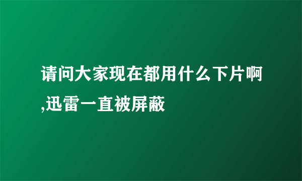 请问大家现在都用什么下片啊,迅雷一直被屏蔽