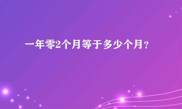 一年零2个月等于多少个月？