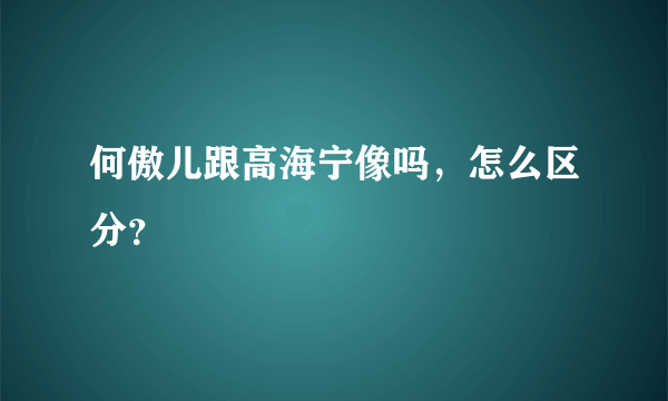 何傲儿跟高海宁像吗，怎么区分？