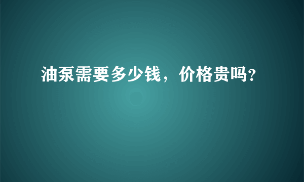 油泵需要多少钱，价格贵吗？