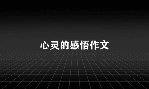 心灵的感悟作文