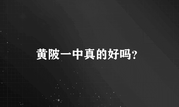 黄陂一中真的好吗？