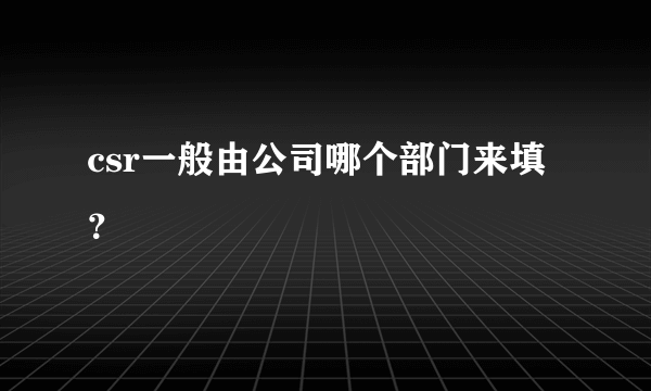 csr一般由公司哪个部门来填？