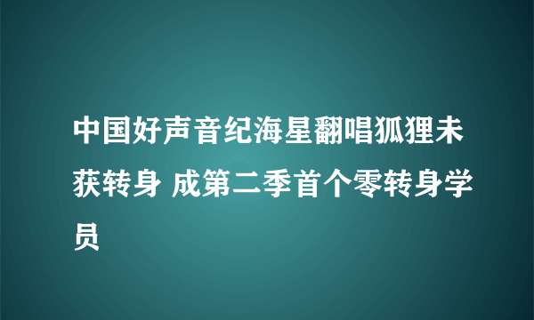 中国好声音纪海星翻唱狐狸未获转身 成第二季首个零转身学员