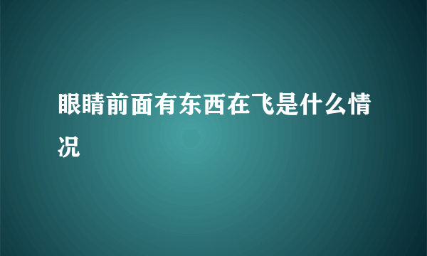 眼睛前面有东西在飞是什么情况