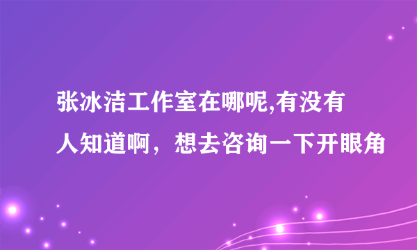 张冰洁工作室在哪呢,有没有人知道啊，想去咨询一下开眼角