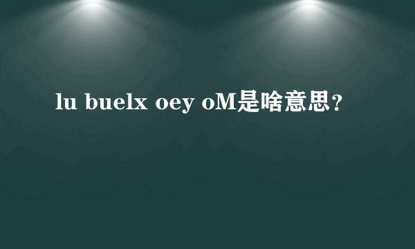 lu buelx oey oM是啥意思？